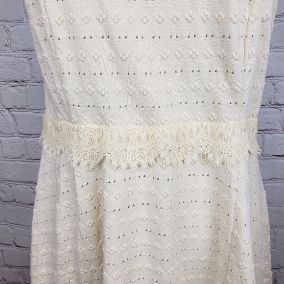 Free People Fit & Flare Lace Back Eyelet Dress M - Picture 6 of 8